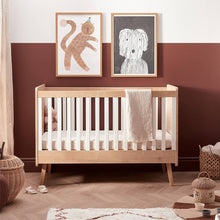 Load image into Gallery viewer, Silver Cross Westport 2 piece oak nursery set with Convertible cot bed and Dresser